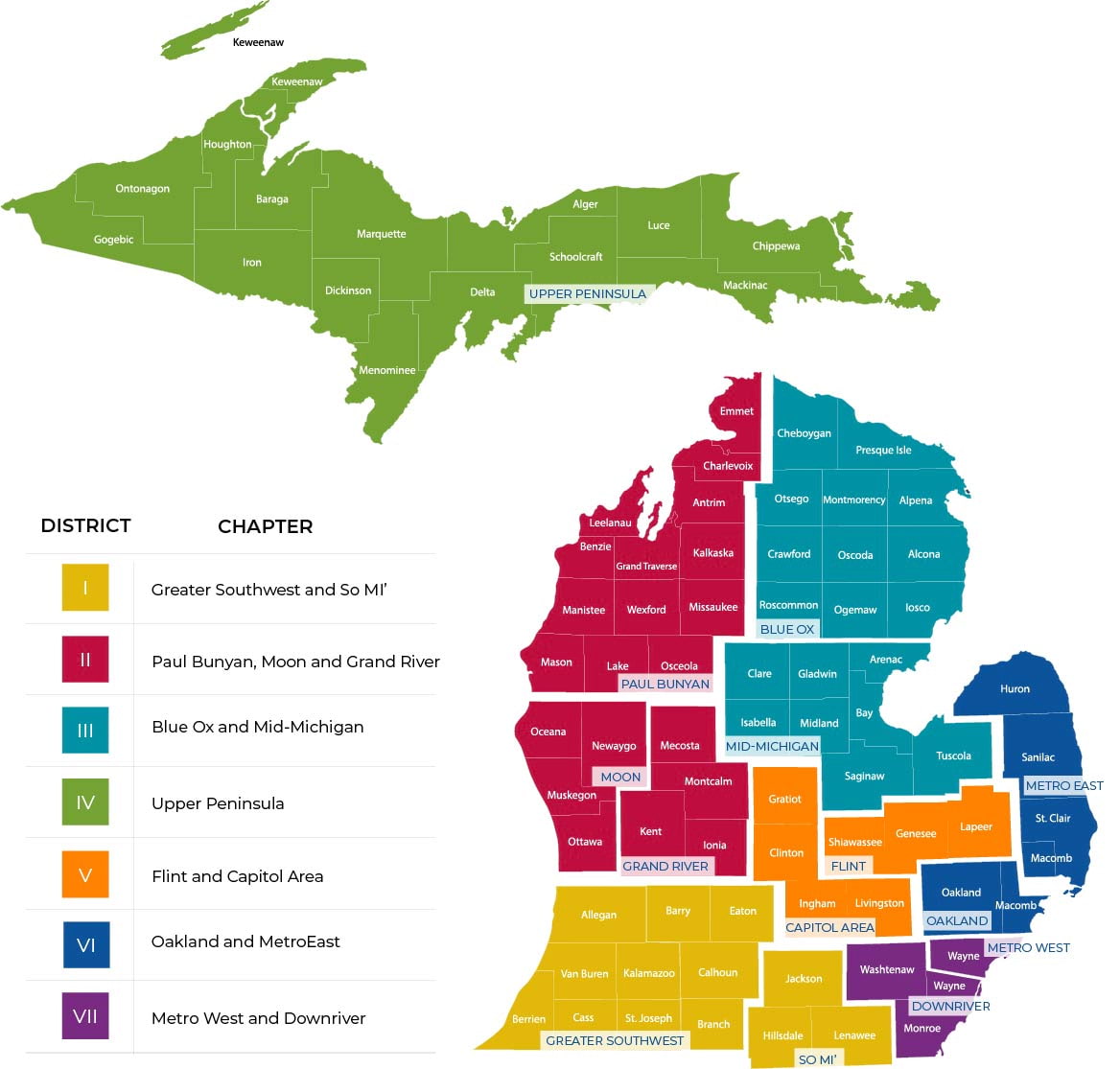 Chapter Map Michigan Credit Union League