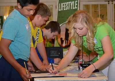 Teens at lifestyle table