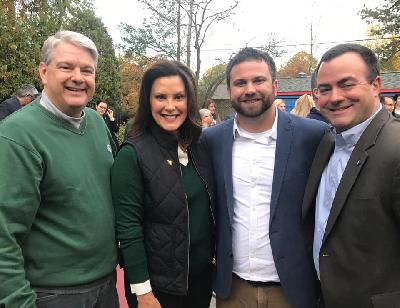 LAFCU CEO Pat Spyke and Ryan Larson with MCUL SVP of Advocacy Kieran Marion said hello to Governor Gretchen Whitmer in East Lansing earlier this evening. LAFCU CEO Pat Spyke and Ryan Larson with MCUL SVP of Advocacy Kieran Marion said hello to Governor Gretchen Whitmer in East Lansing earlier this evening.